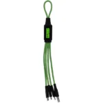 Cable cargador personalizado logo luz led verde