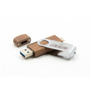 Pendrive Personalizado Twister Madera DUAL 3.0