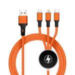 cable de carga personalizado con logotipo iluminado naranja