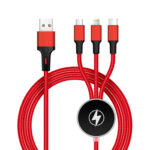 cable de carga personalizado con logotipo iluminado rojo