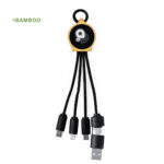 Cable cargador bambu con logotipo iluminado led