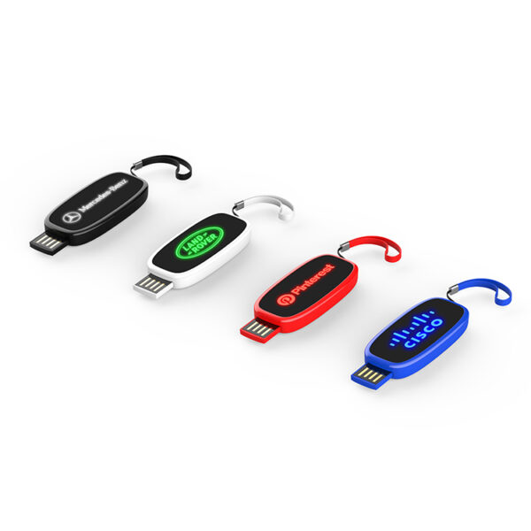 USB Personalizado Retráctil LED y Mini Lanyard